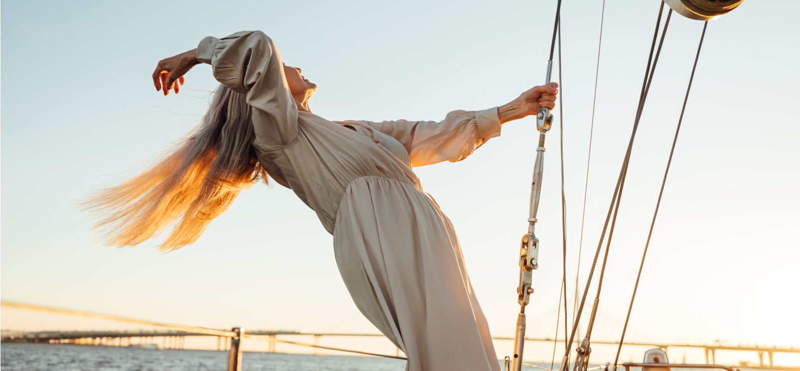 Woman in a yacht