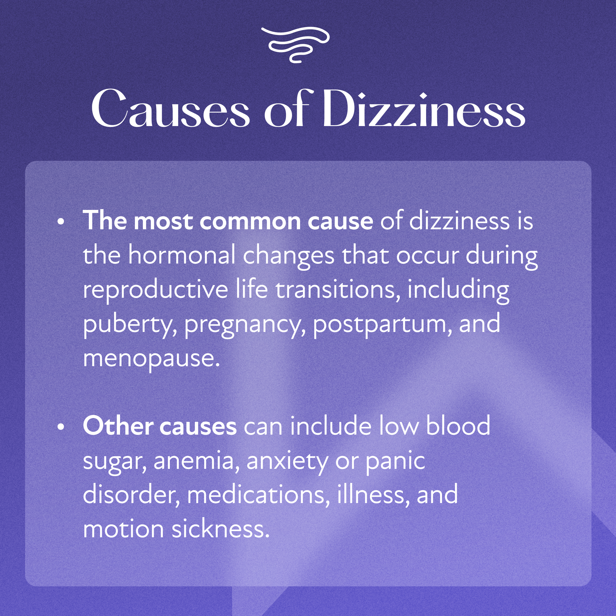 Causes of dizziness during menopause