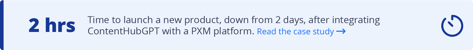 2 hrs Time to launch a new product