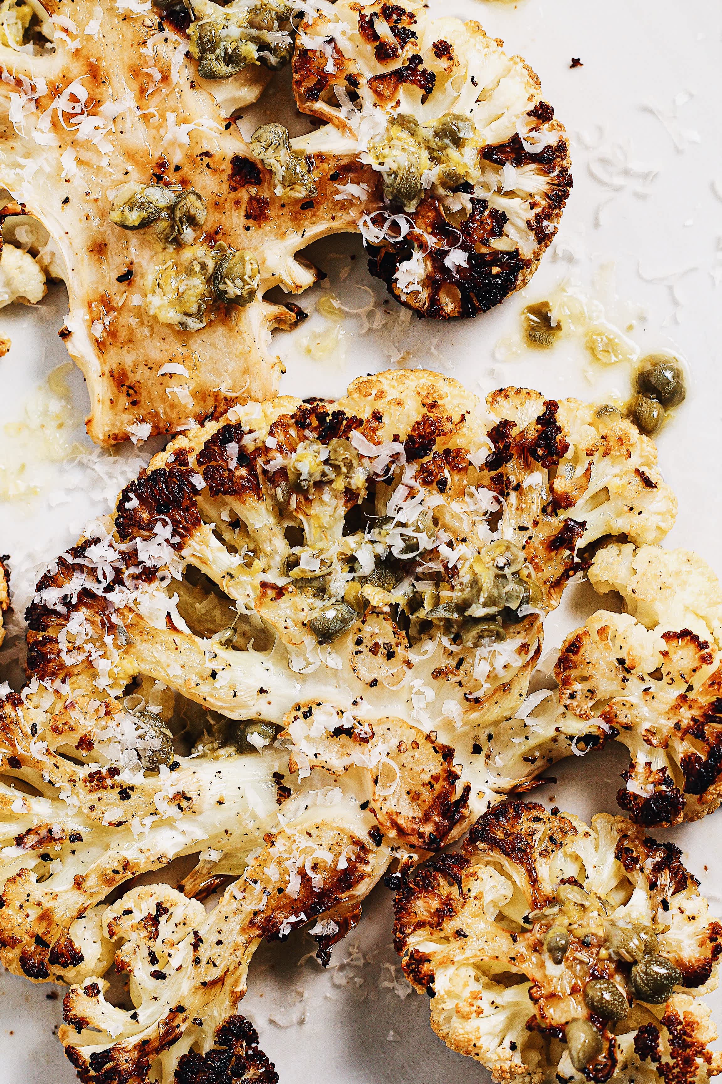 Lemon Caper Roasted Cauliflower Steaks | Whisper of Yum