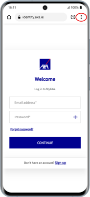 How do I save MyAXA to my phone's home screen? - AXA.ie