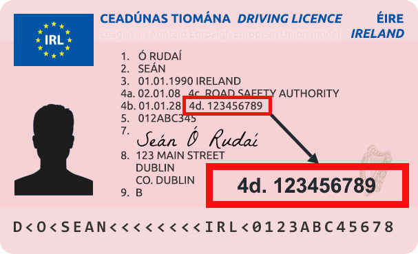 Plastic Driving License Driver Number