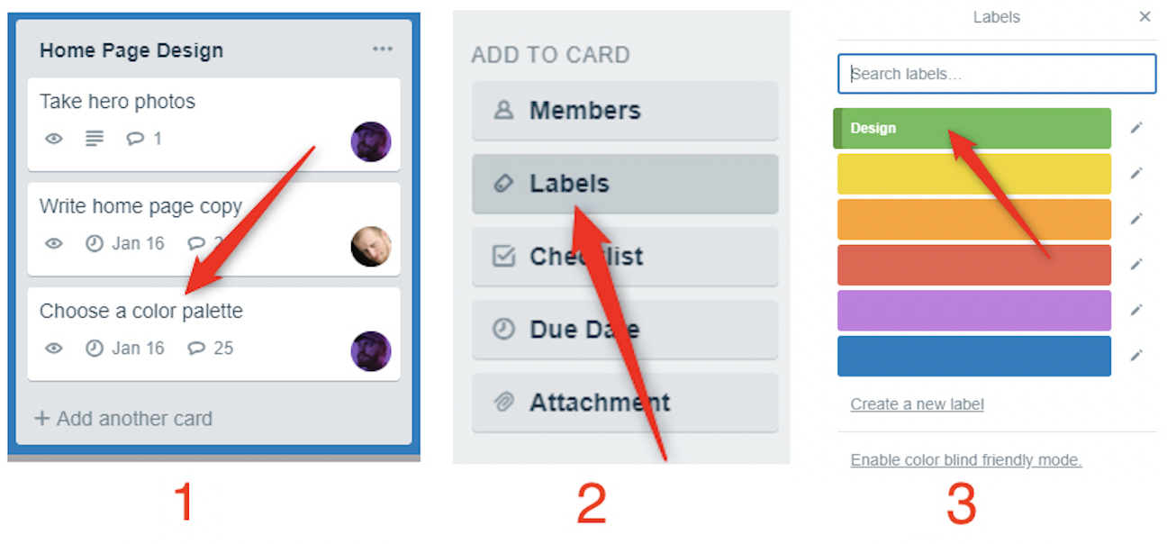 Add labels to cards