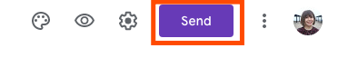 Click the Send button in Google Forms.