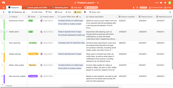 Airtable interface