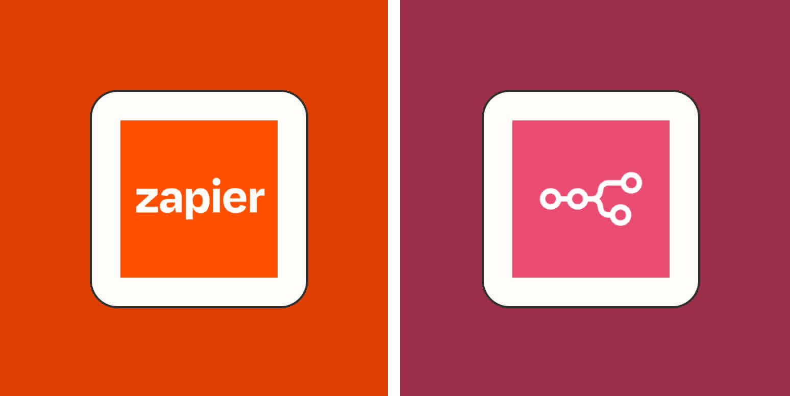 Hero image with the n8n and Zapier logos