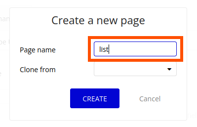 Page name: list
