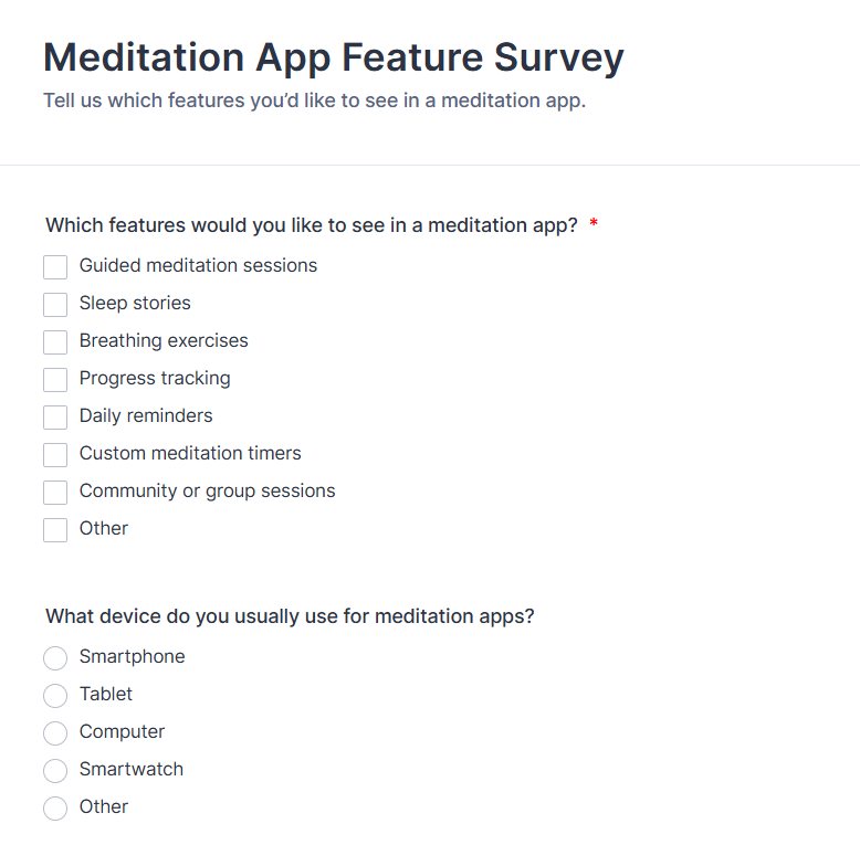 An AI-generated form in Jotform