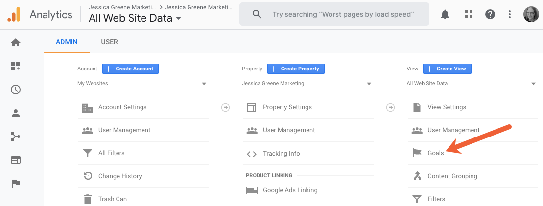 view google analytics goals
