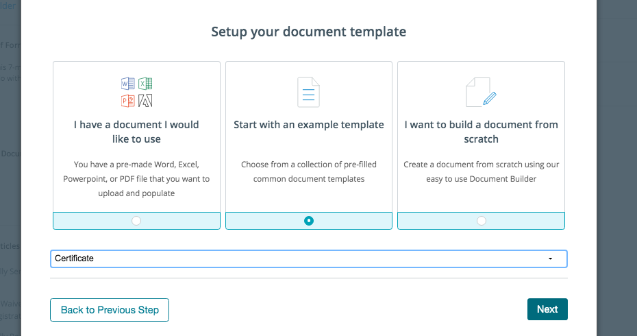 Setting up your document template in Formstack.