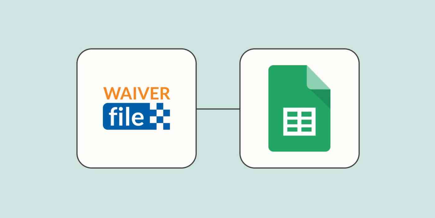 Hero image of the WaiverFile and Google Sheets logos