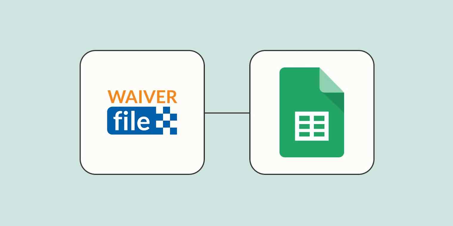 Hero image of the WaiverFile and Google Sheets logos
