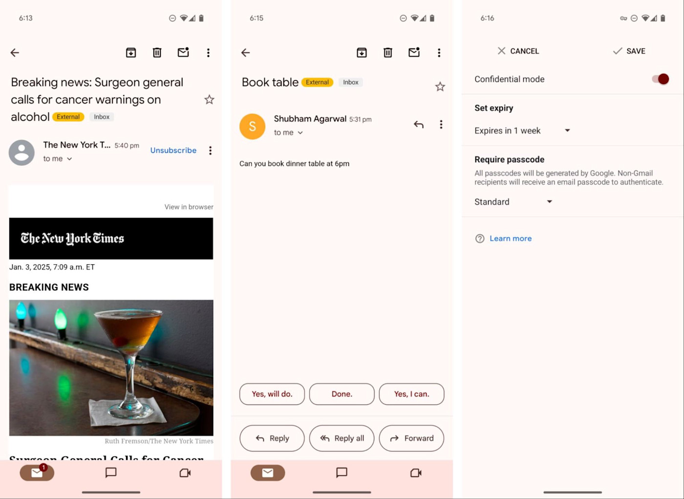 Gmail, our pick for the best Android email app for Google users