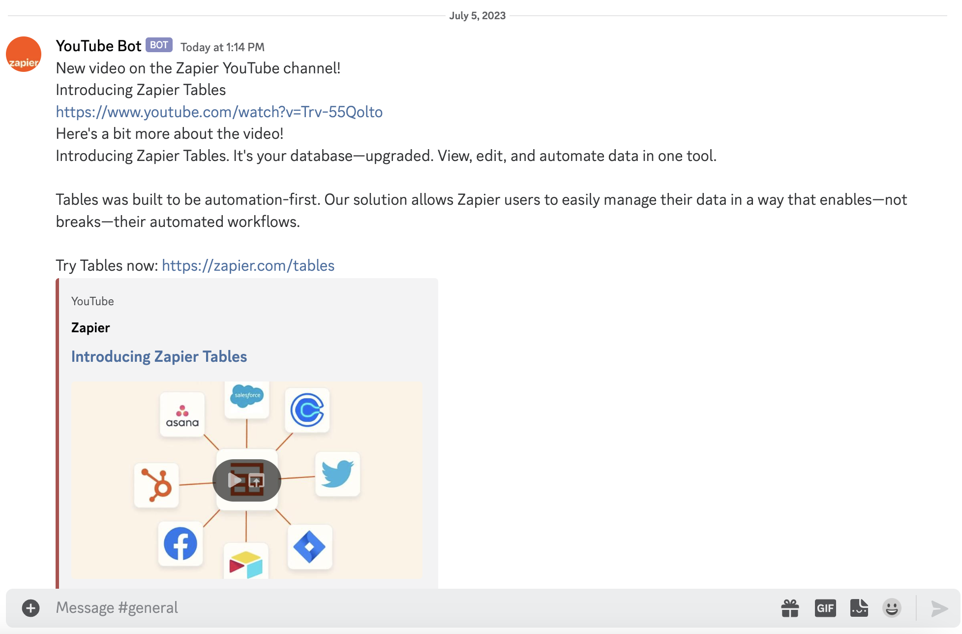 How to share YouTube videos on Discord Zapier