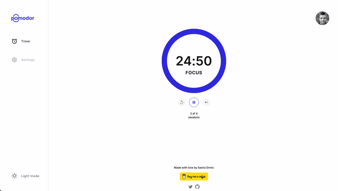 Pomodor, our pick for the best simple Pomodoro timer