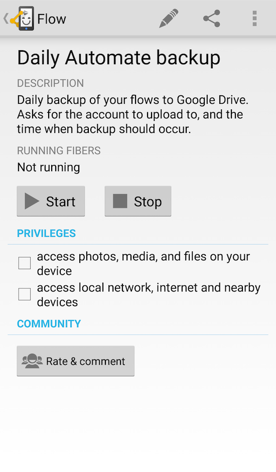 Automate app for Android