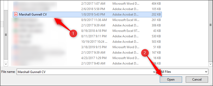 Open resume from your computer