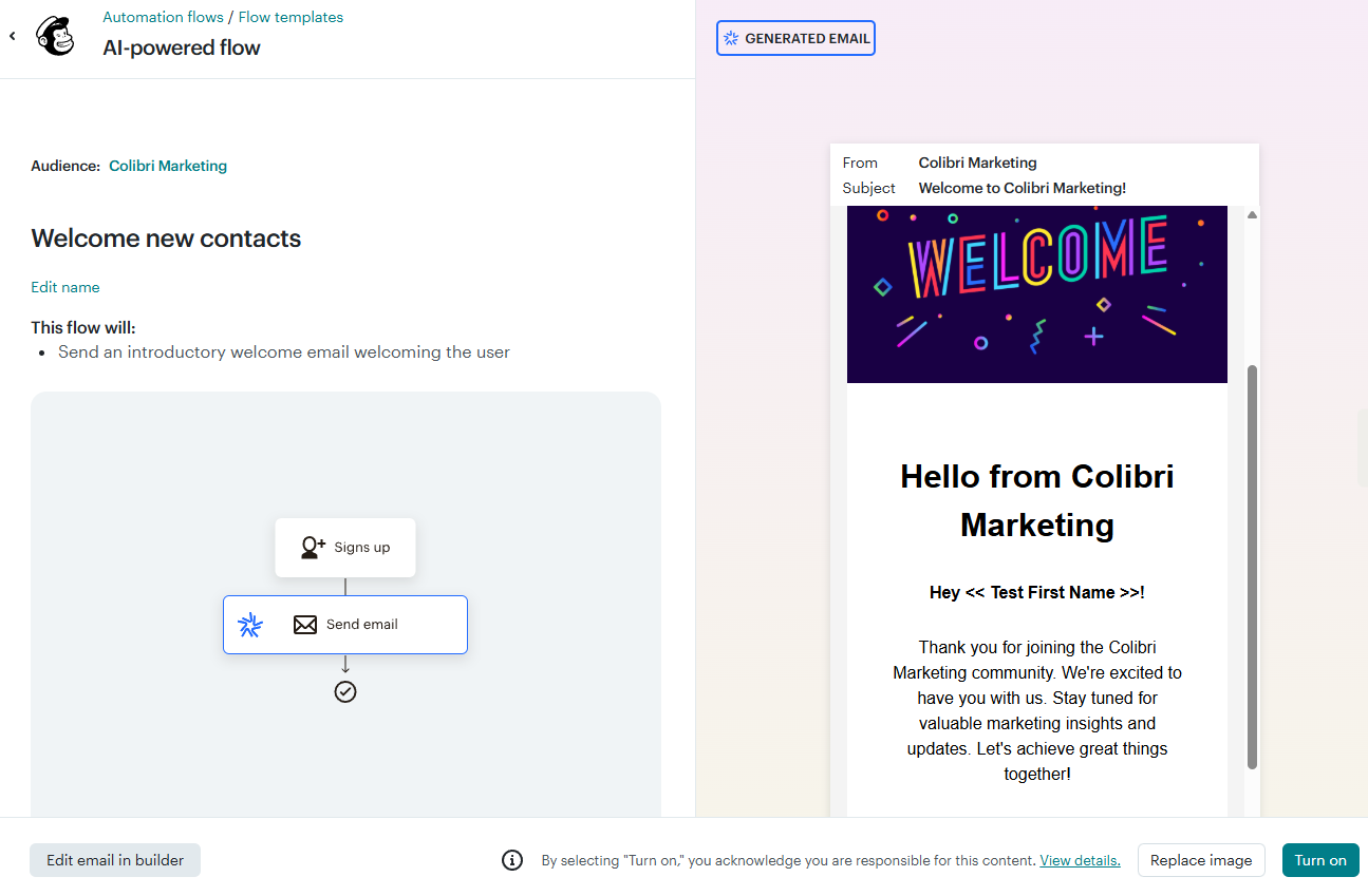 Using AI to build automations in Mailchimp