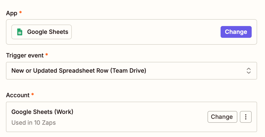 The Google Sheets app logo next to the text "New or Updated Spreadsheet Row".