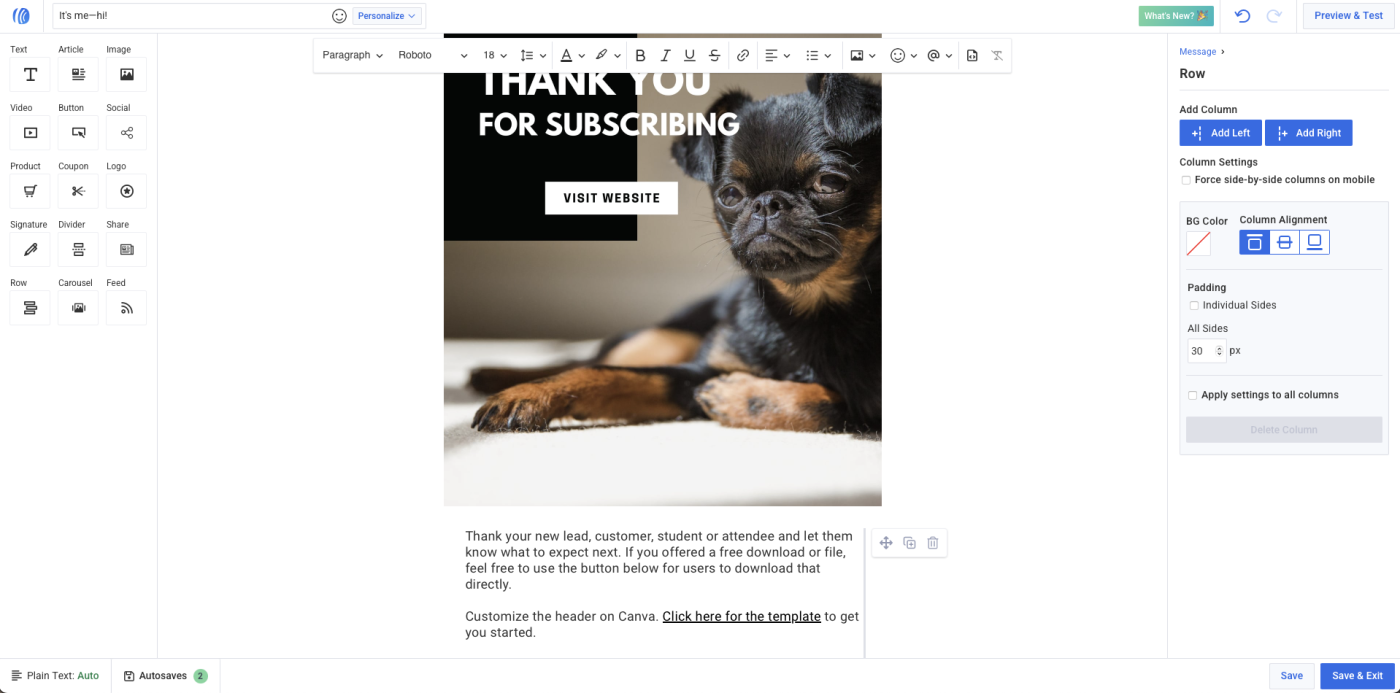 Aweber, our pick for the best email software for putting your newsletter on autopilot