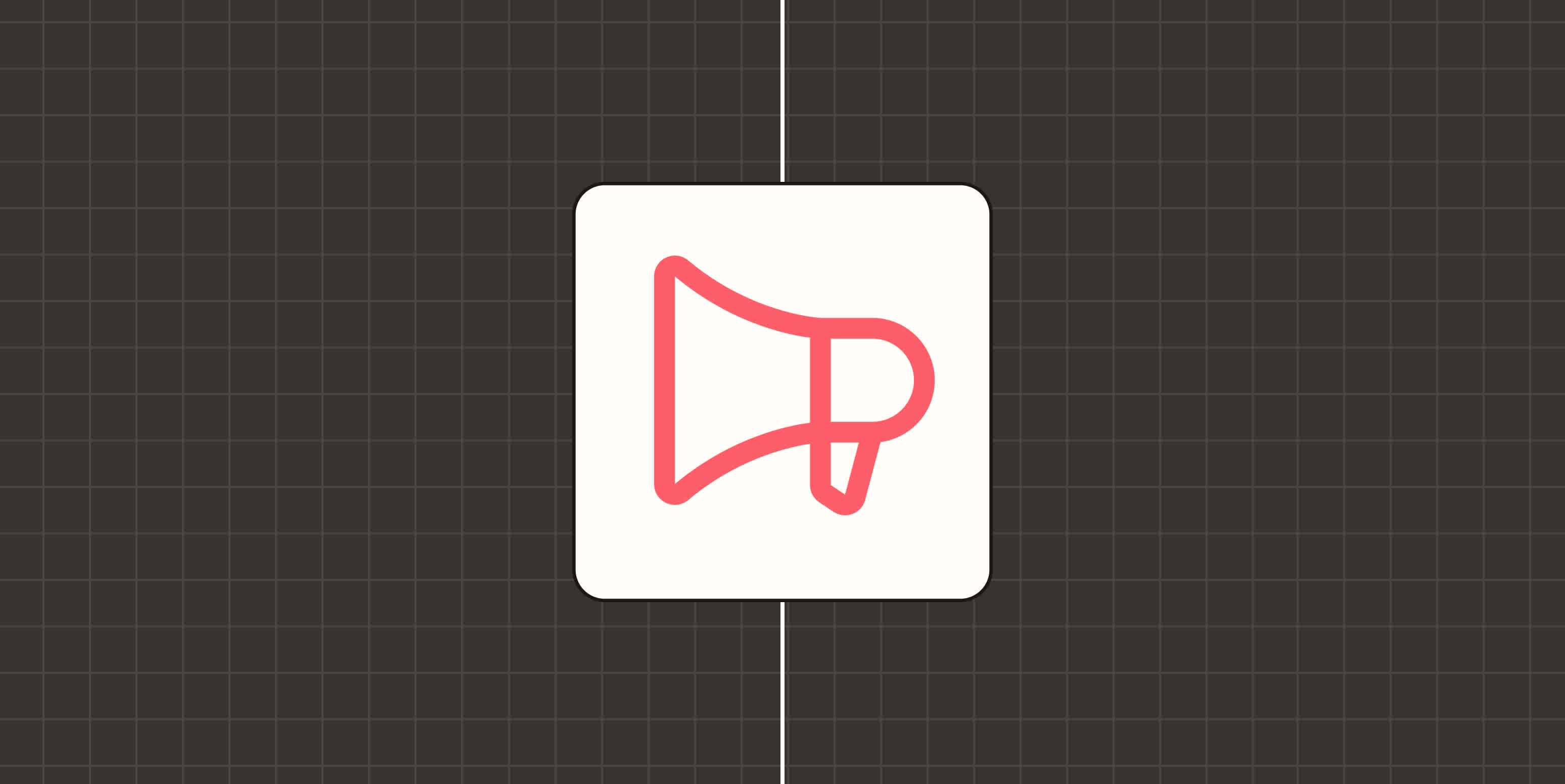 Hero image with an icon of a megaphone