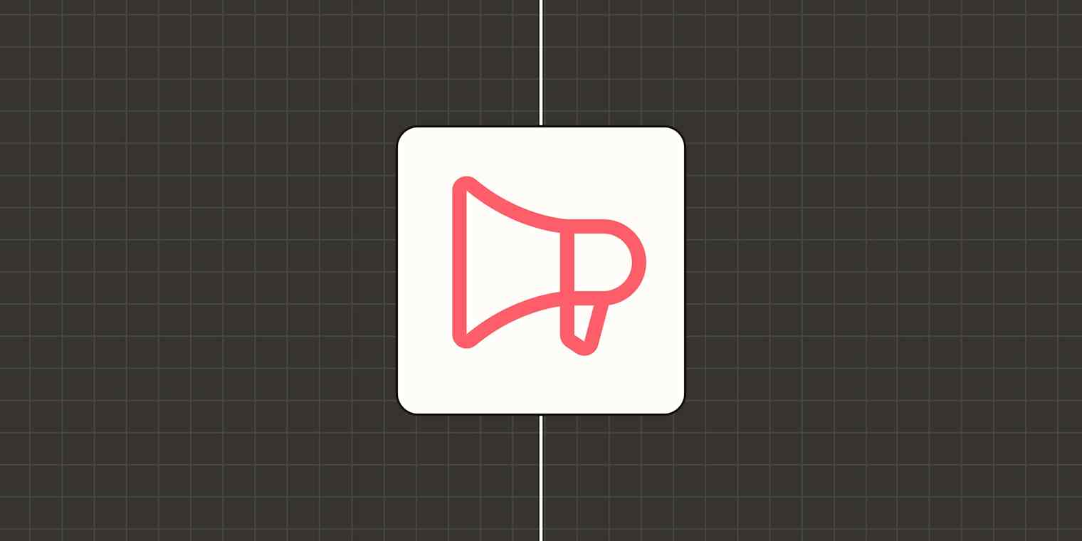 Hero image with an icon of a megaphone