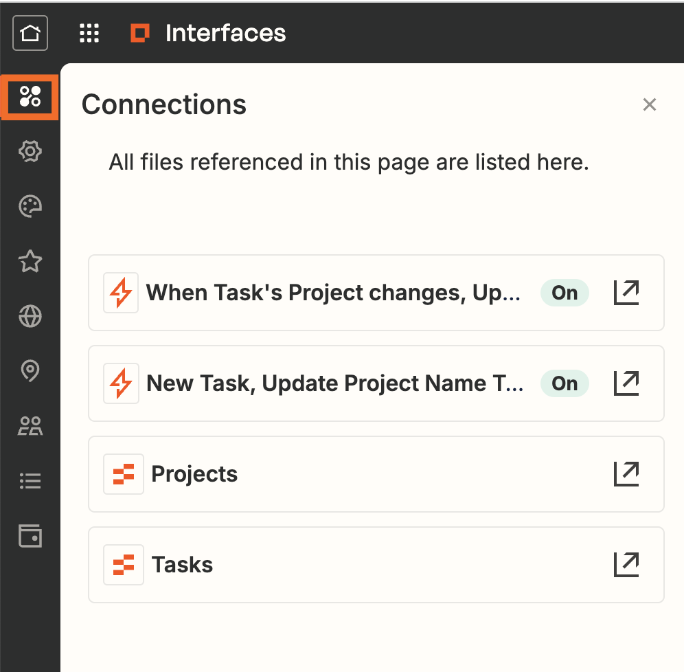 Screenshot of connections icon in sidebar