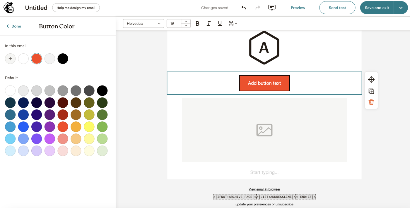 Screenshot of Mailchimp's new email builder