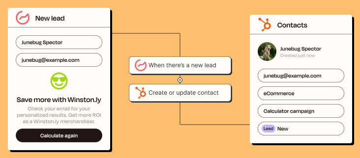 A Zapier automated workflow that adds new Outgrow leads to HubSpot as new or updated contacts.