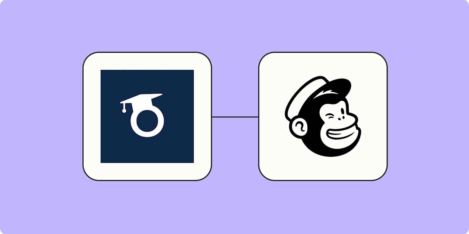 Hero image with the OnlineCourseHost.com and Mailchimp logos on a lavender background.