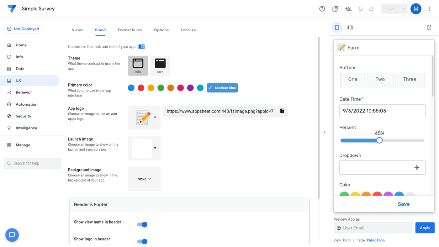 Google AppSheet, our pick for the best database-powered app builder for building apps on all devices