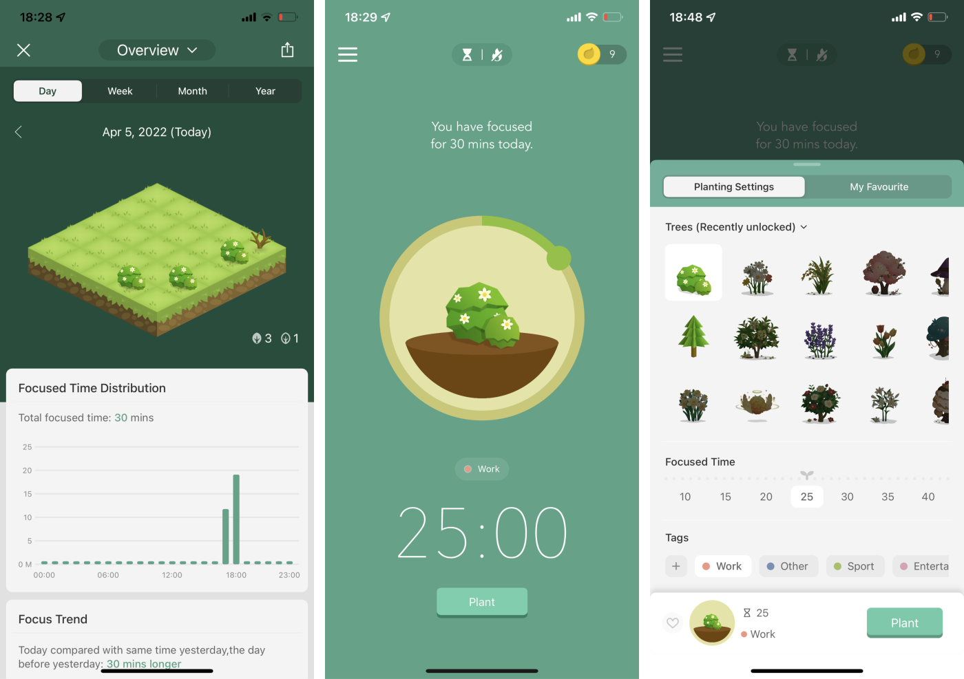 Forest, our pick for the best mobile Pomodoro app