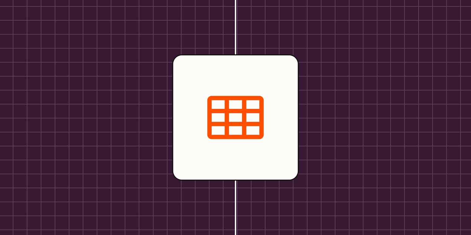 Hero image with an icon representing a spreadsheet or data