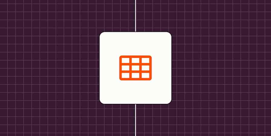 Hero image with an icon representing a spreadsheet or data