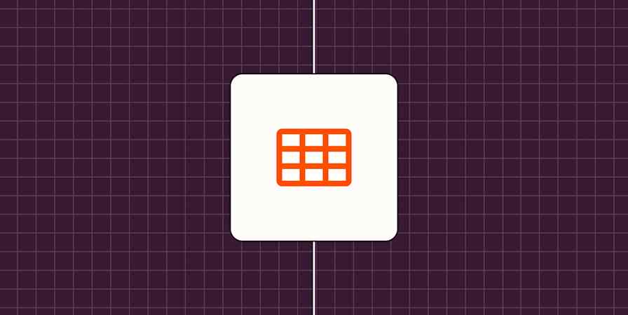 Hero image with an icon representing a spreadsheet or data
