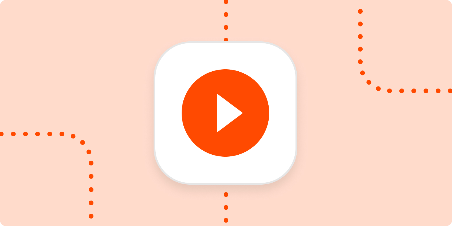 Hero image with an icon of a video play button