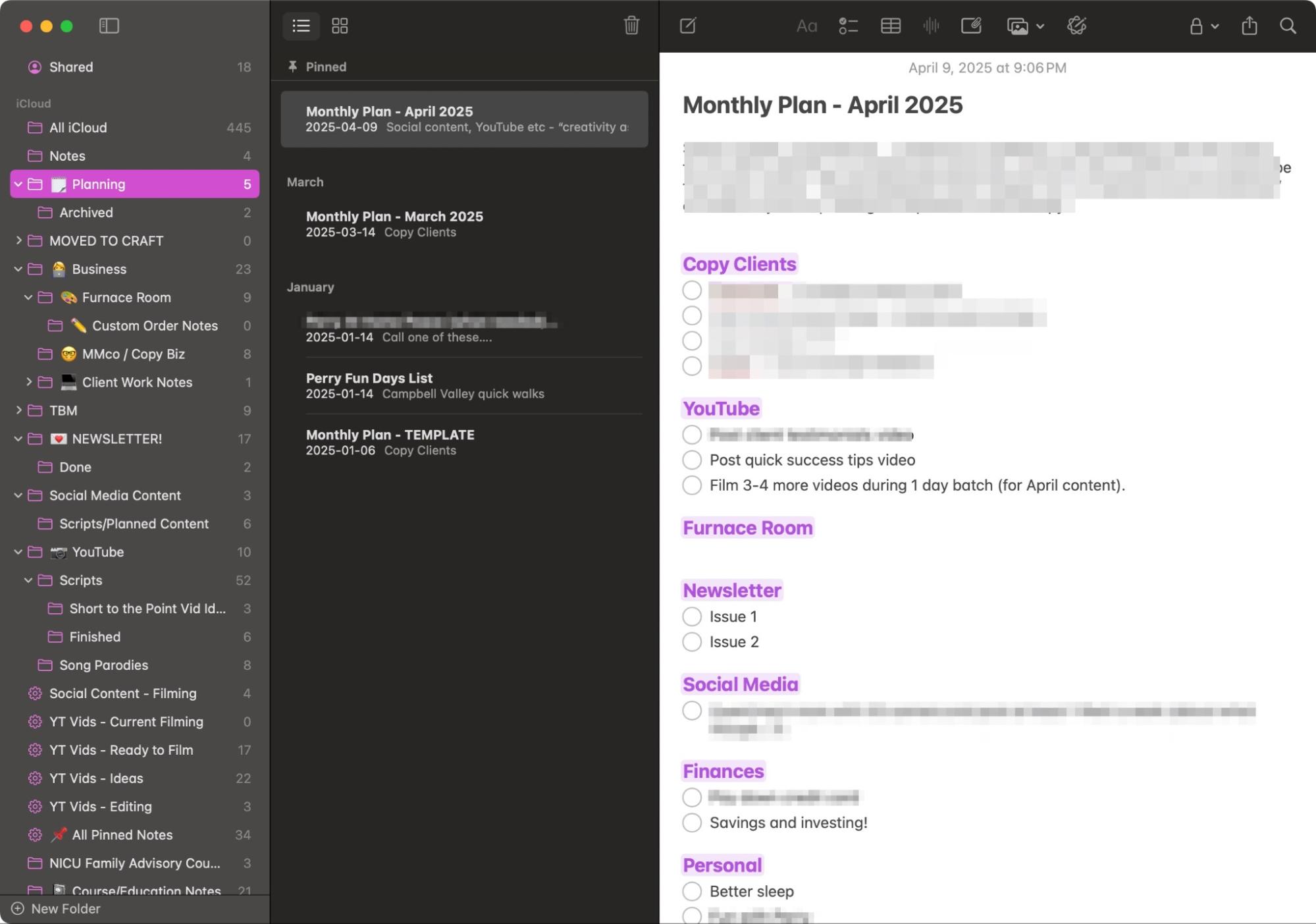 Apple Notes, our pick for the best iPad note-taking app for Apple users