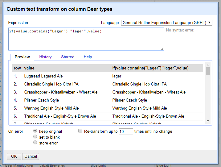 if statements in OpenRefine