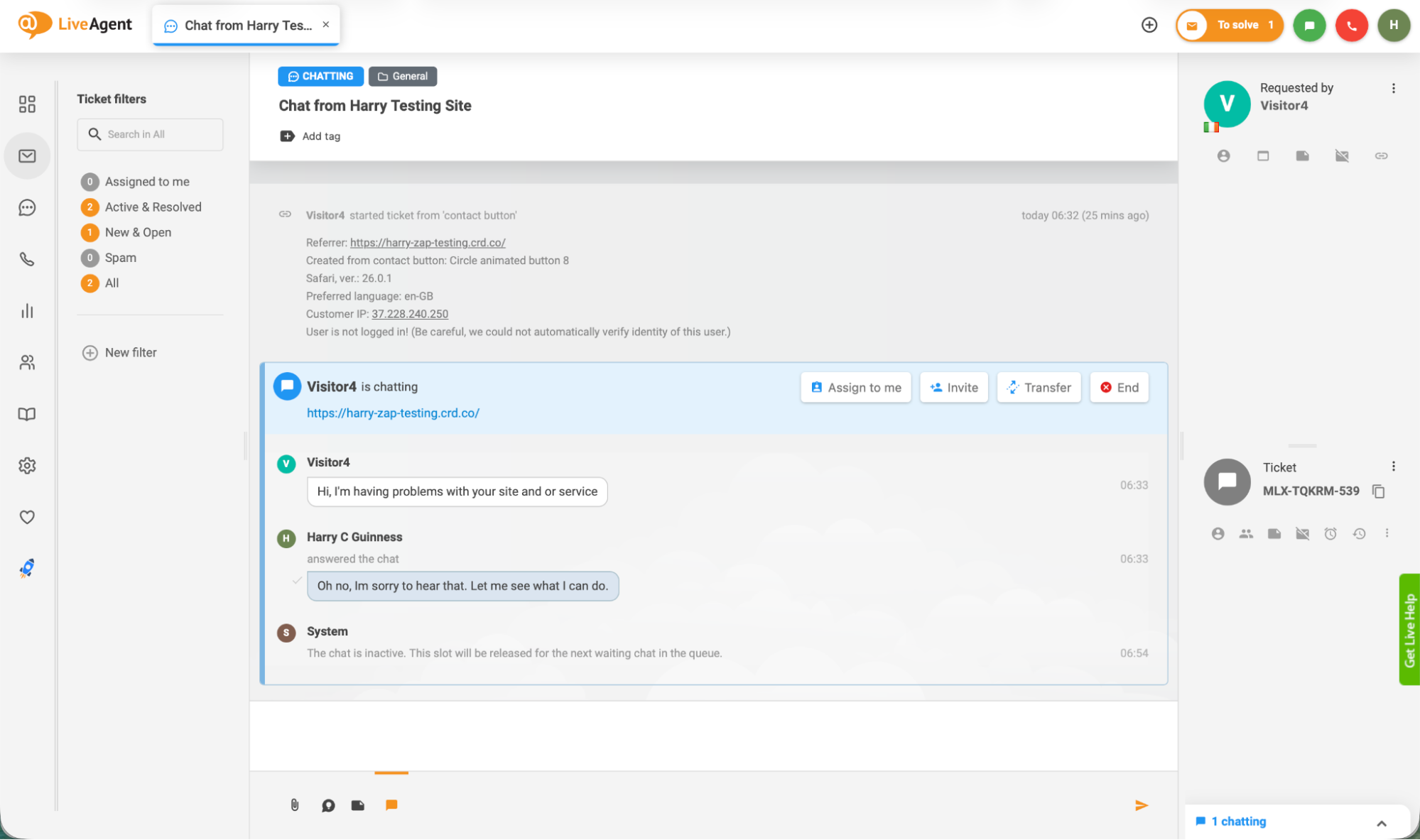 LiveAgent, our pick for the best live chat app for agent gamification
