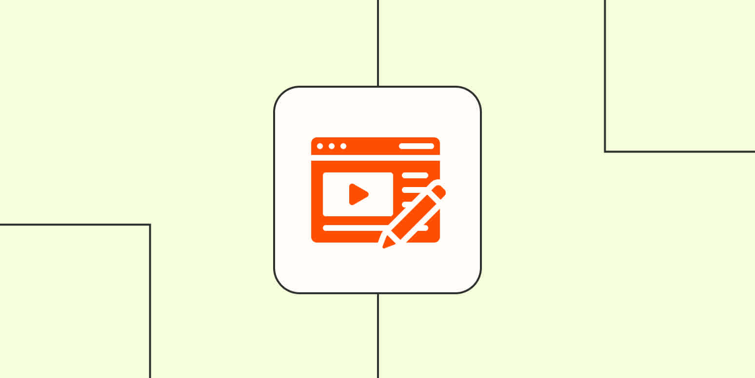 An orange icon of a web browser against a lime green background 