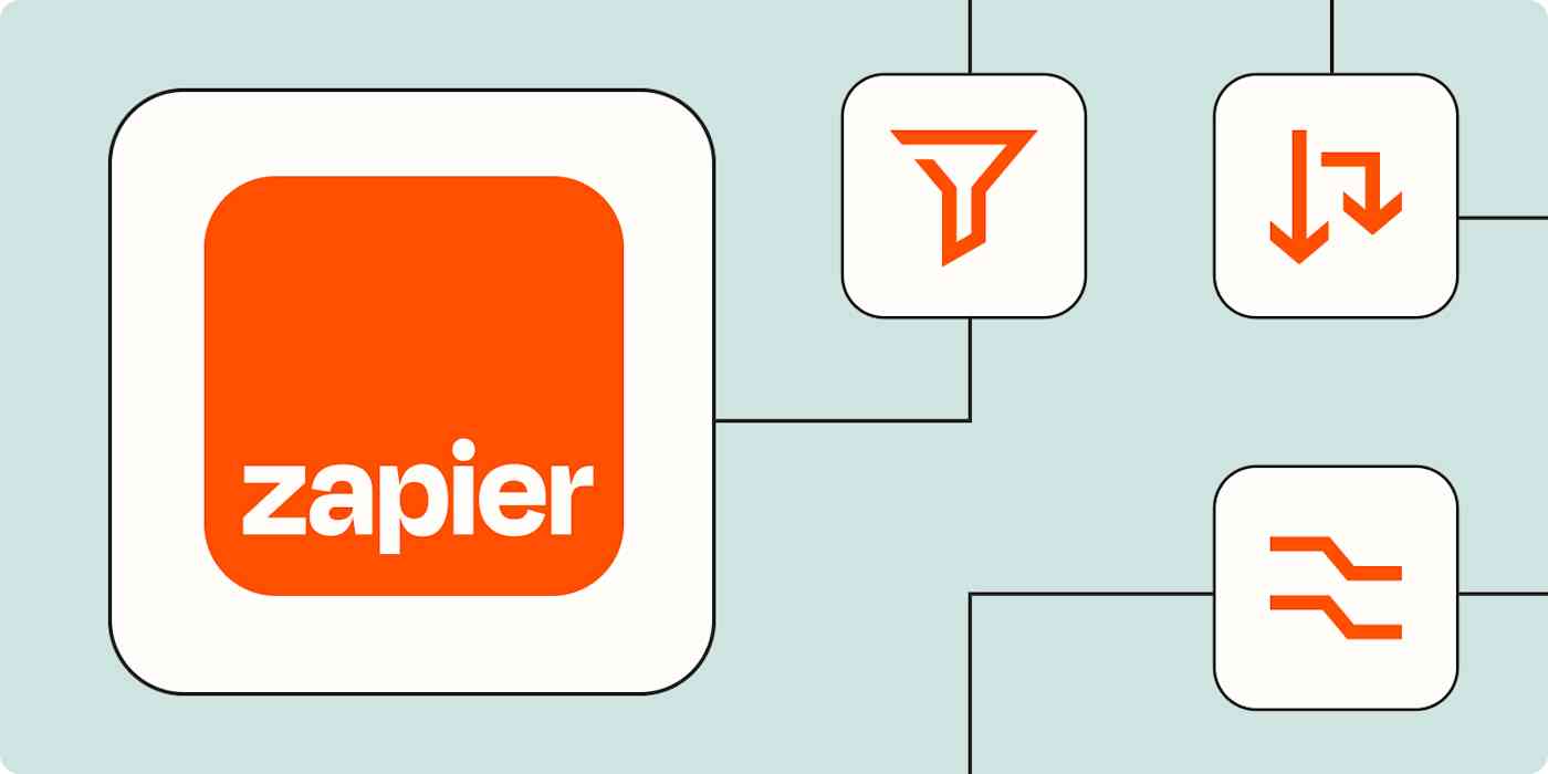 Hero image with the Zapier logo connected by dots to the logos of Filter by Zapier, Paths by Zapier, and Formatter by Zapier