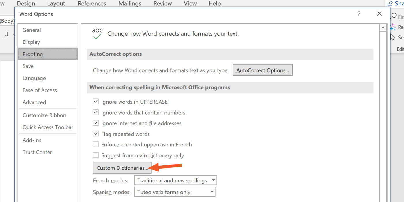 Custom Dictionaries in Microsoft Office