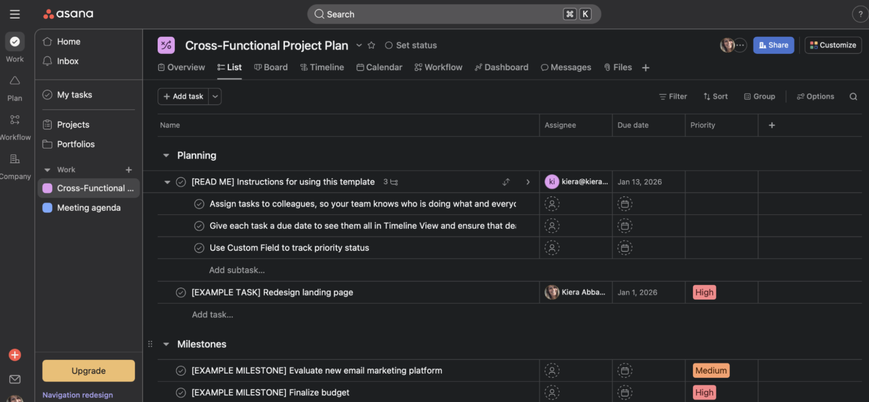 Asana, our pick for the best creative project management software for AI-assisted coordination