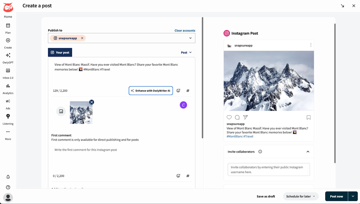 Hootsuite, our pick for the best full social media manager for Instagram scheduling
