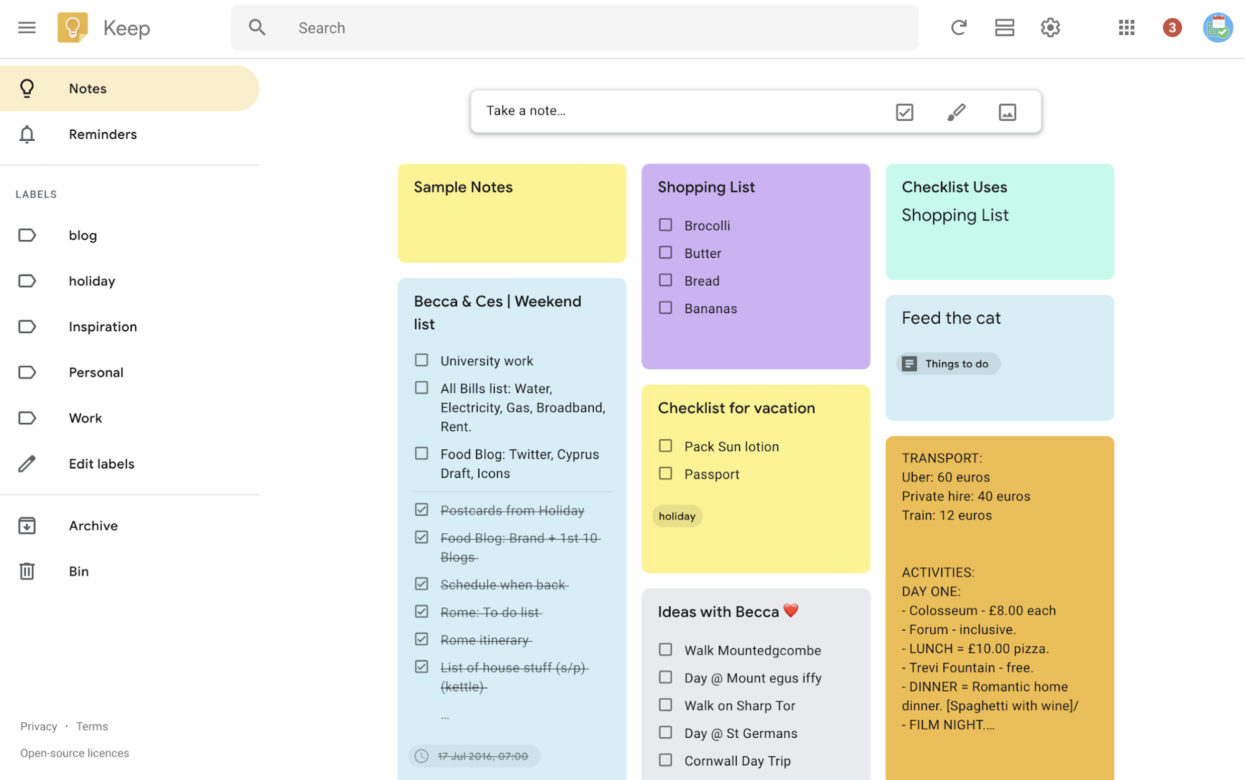 does google home work with google keep