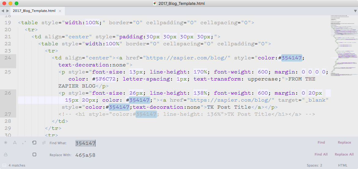 Find and replace in Sublime Text