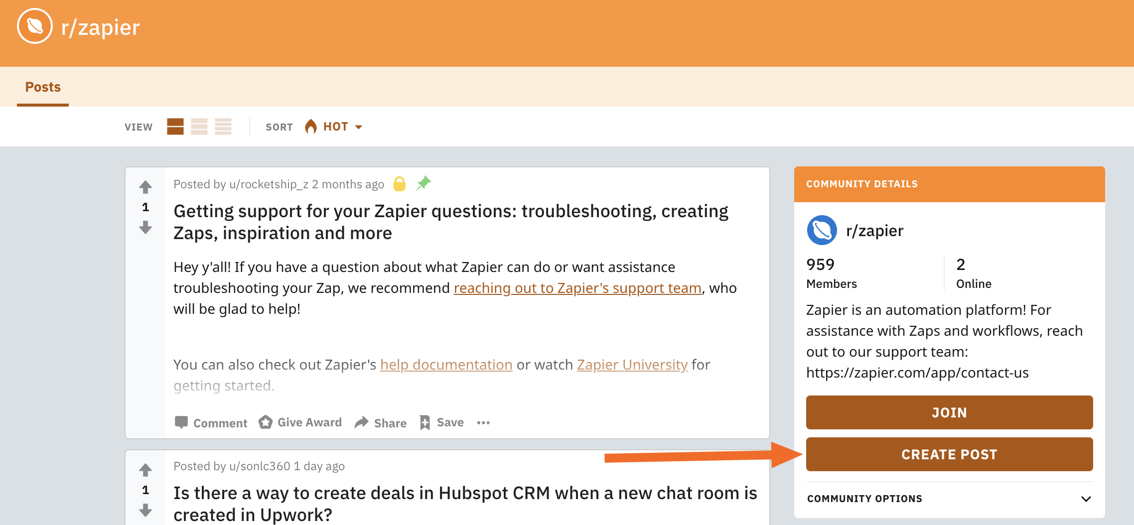 Reddit: Create Post button