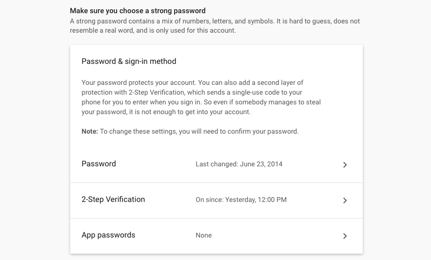App Password in Google