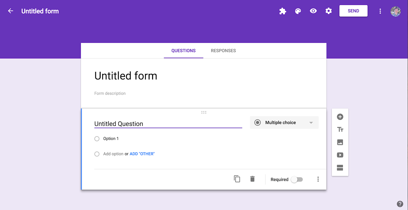 Google Forms Editor