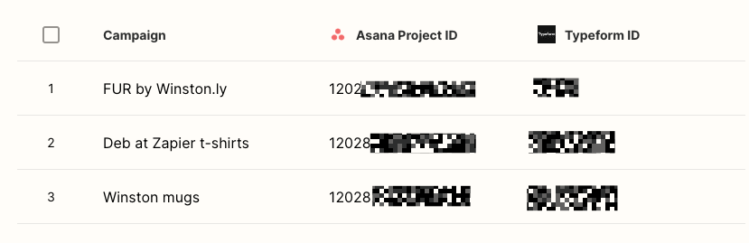 Create a table that allows you to compare data across various apps.